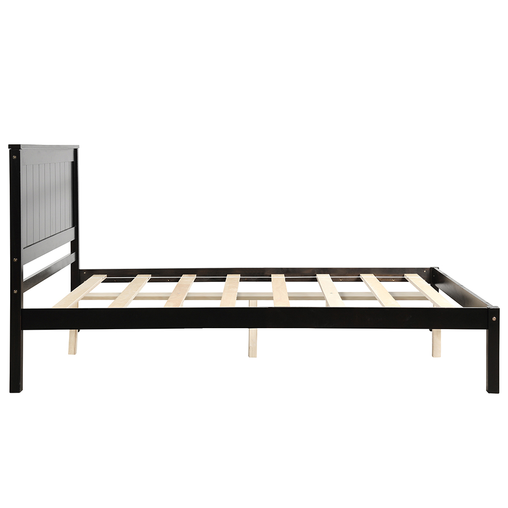 Full-Size Platform Bed Frame with Headboard and Wooden Slats Support, No Box Spring Needed (Only Frame) - Espresso