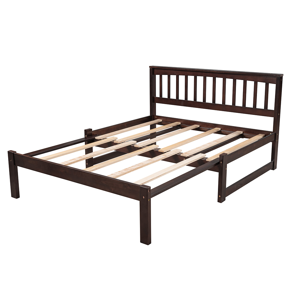 Twin-Size Loft Bed Frame with Convertible Lower Bed, Desk, Ladder, and Wooden Slats Support, for Kids, Teens, Boys, Girls (Frame Only) - Espresso
