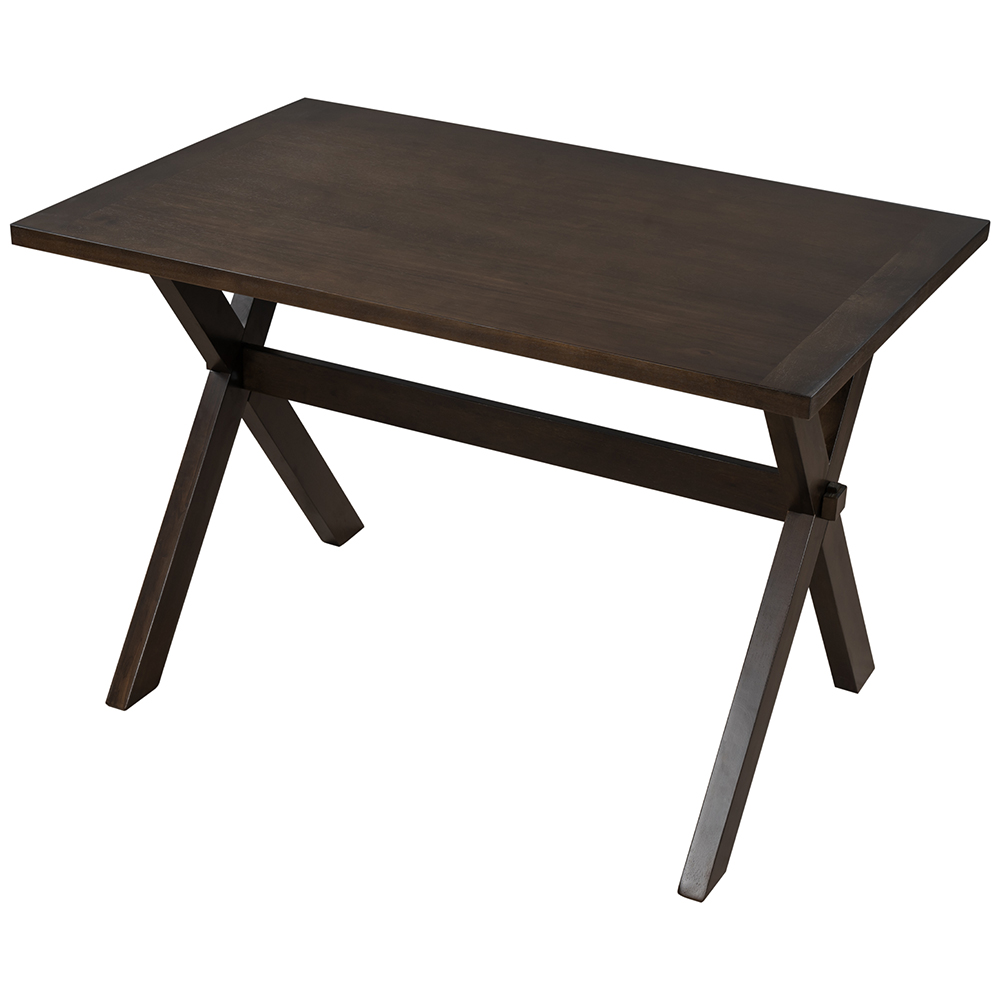 TOPMAX Farmhouse Rustic Wood Dining Table with X-shape Legs, for Small Apartment, Studio, Kitchen - Brown