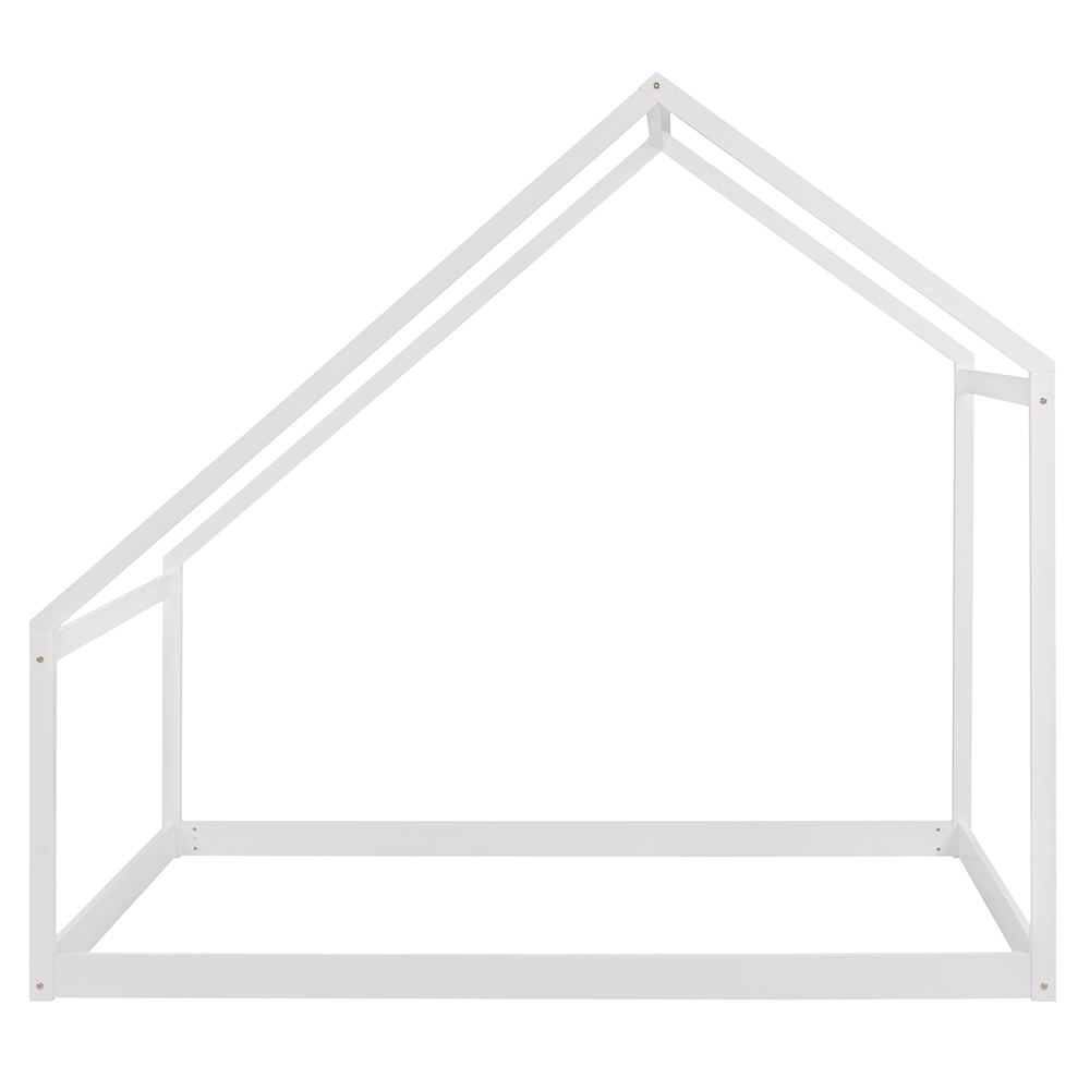 Twin Size House-shaped Platform Bed Frame, Box Spring Needed (Only Frame) - White
