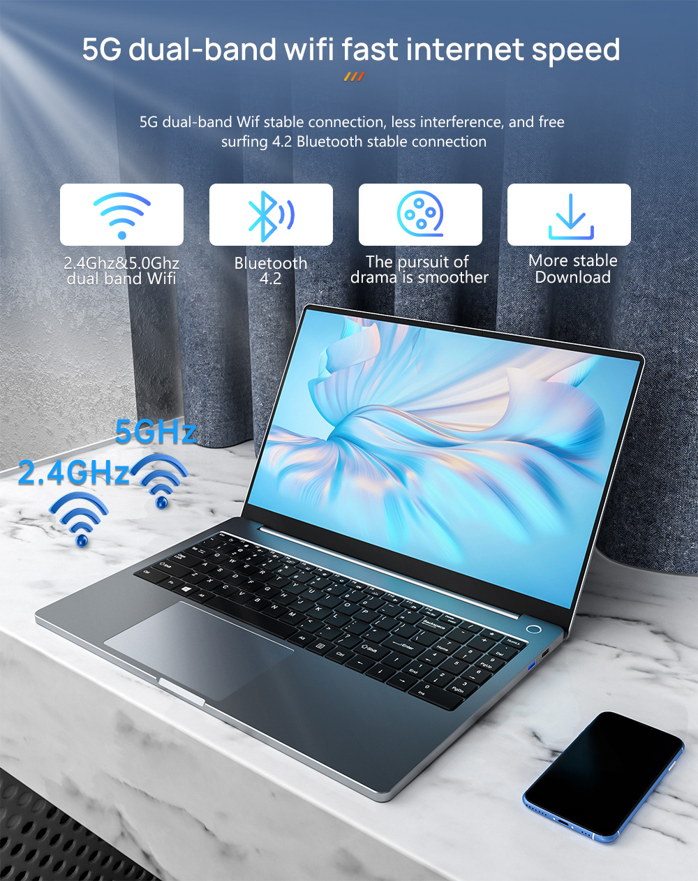 KUU G3 Laptop 15.6" IPS Screen AMD Ryzen R5 4600H 8GB DDR4 RAM 512GB SSD AMD Radeon Graphics 48Wh Battery Capacity Windows 10 EU Plug - Silver