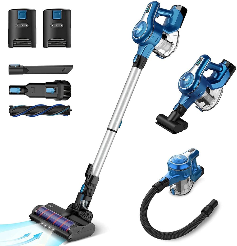 INSE S6P Cordless Handheld Vacuum Cleaner 23KPa Suction 250W Brushless Motor 2500mAh Detachable Batteries for Wood Floor, Carpet, Stair, Curtain, Car, Furniture - Blue