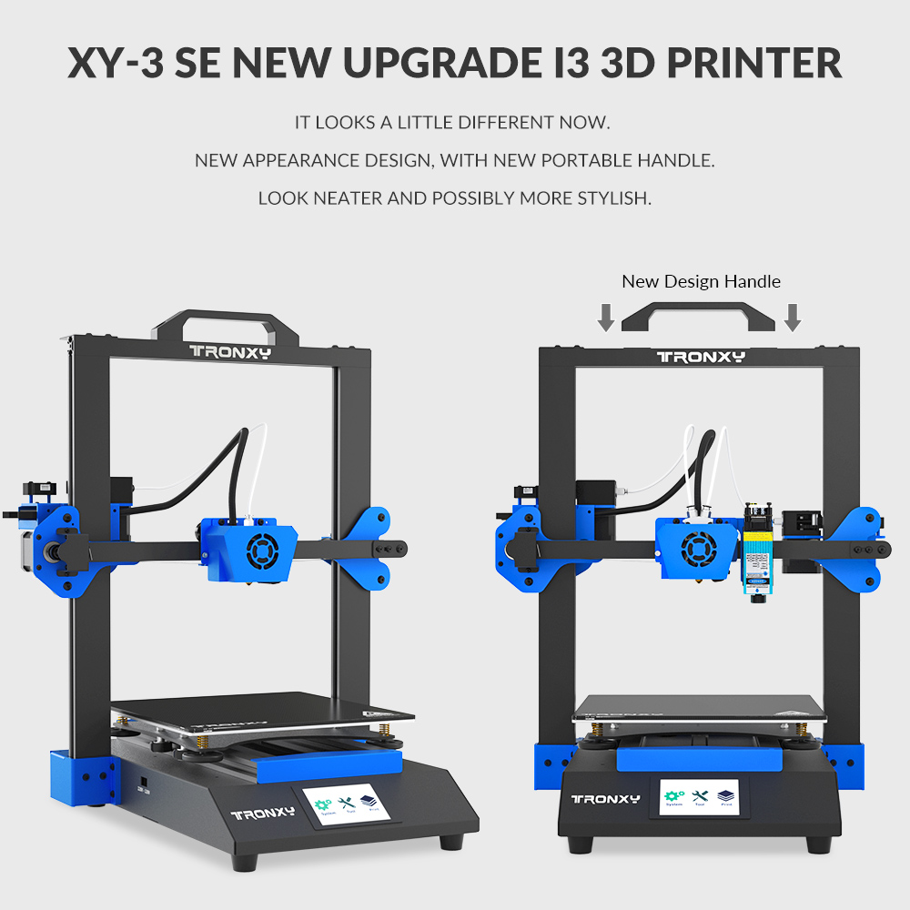 Tronxy XY-3 SE Single Dual Extruder Laser Engraving 3D Printer Ultra Silent Fast Assembly Double Z Motor Glass Plate 255