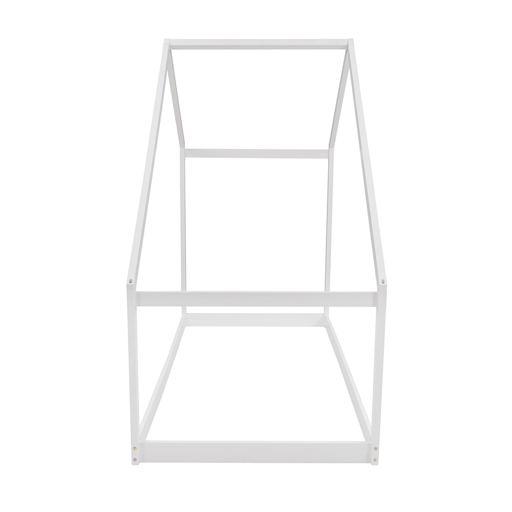 Twin Size House-shaped Platform Bed Frame, Box Spring Needed (Only Frame) - White