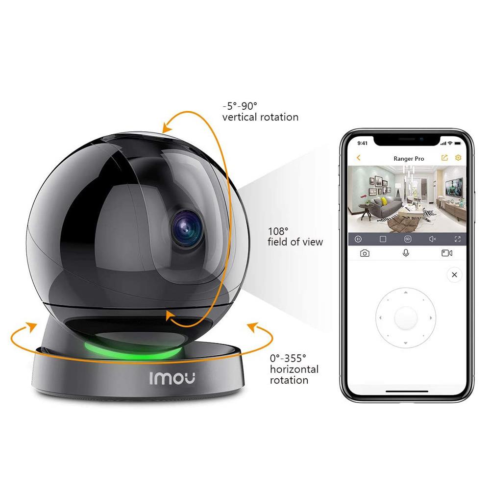 Dahua IMOU Ranger Pro WiFi Security Camera 1080P HD Night Vision Smart Tracking Two-way Audio Home Company Security Monitor - White
