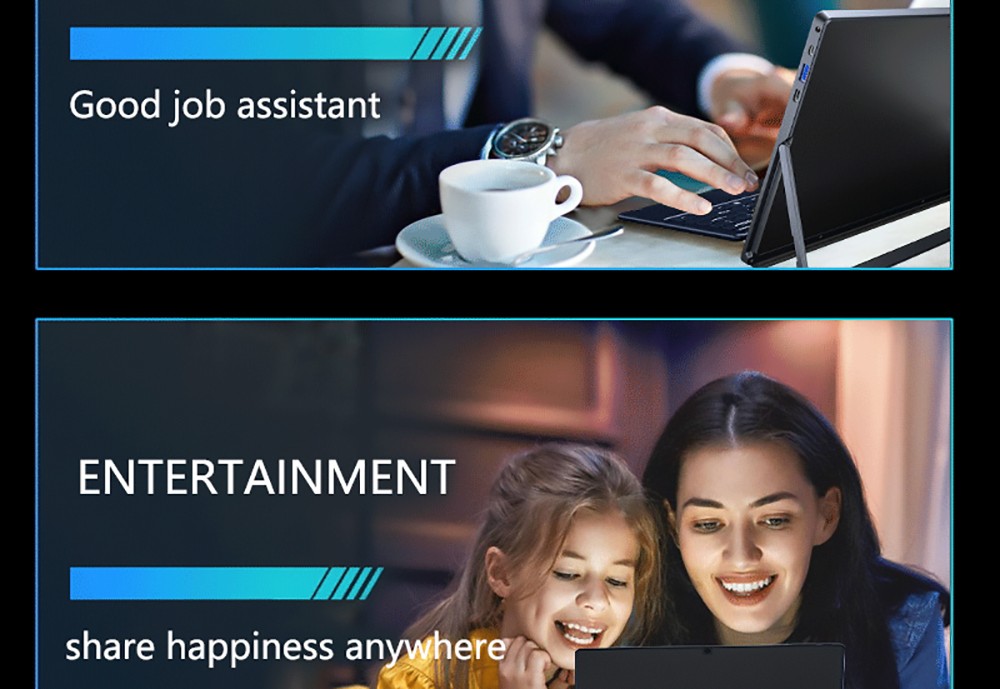 KUU Lepad 2-in-1 Laptop 12 inch 2K HD Touch Screen Intel Celeron Processor N3450 8GB RAM 256GB SSD 5000 mAh Battery