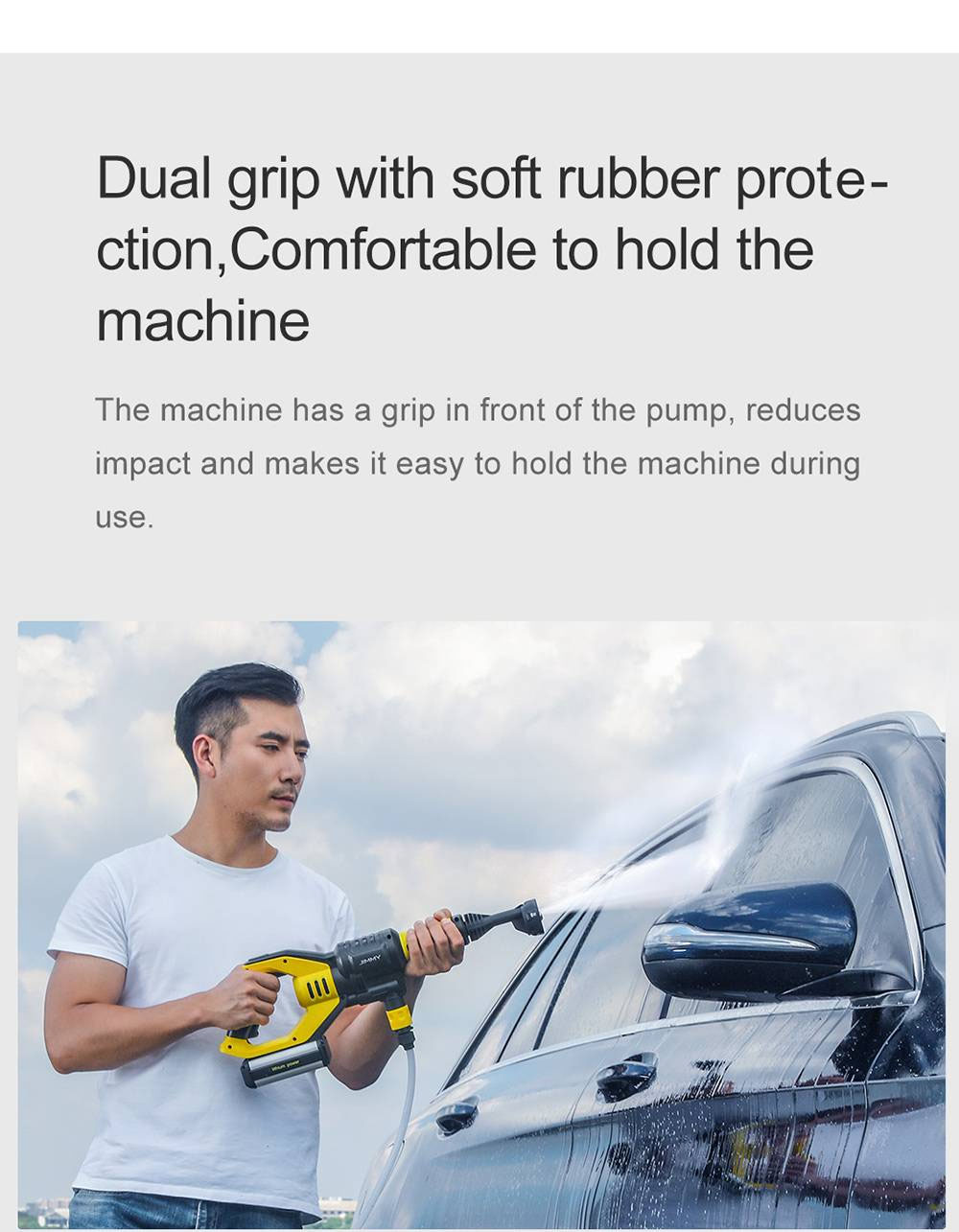 Xiaomi JIMMY JW31 Lightweight Cordless Pressure Washer Self-priming Faucet Long Cleaning Lance Eco Energy Saving Mode Portable Cleaner Global Version - Black