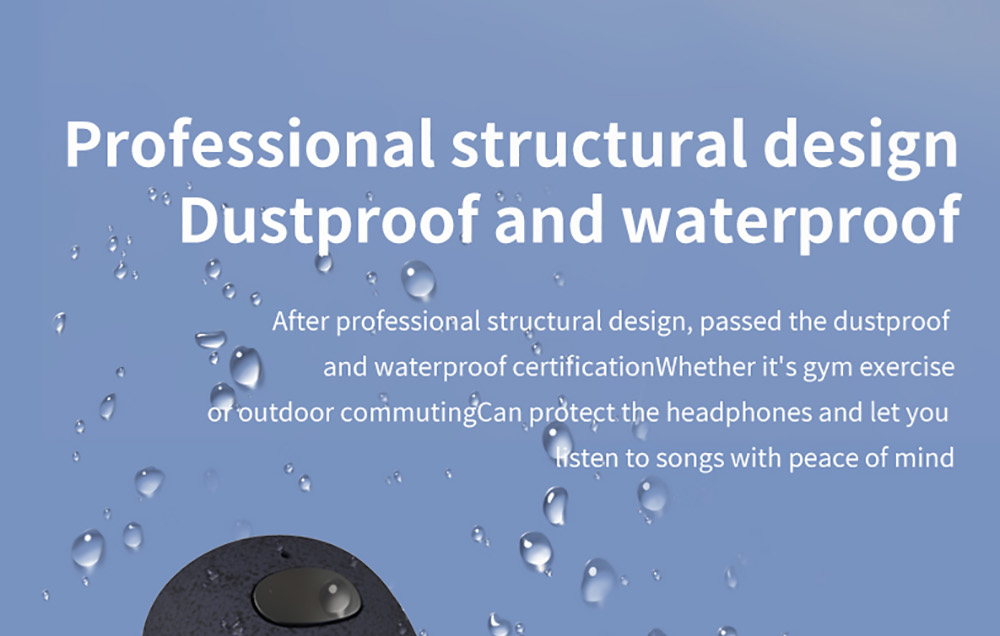 TWS-T2S Bluetooth 5.0 Wireless Earbuds,Dynamic Sound,Zero Delay, Type C - Black