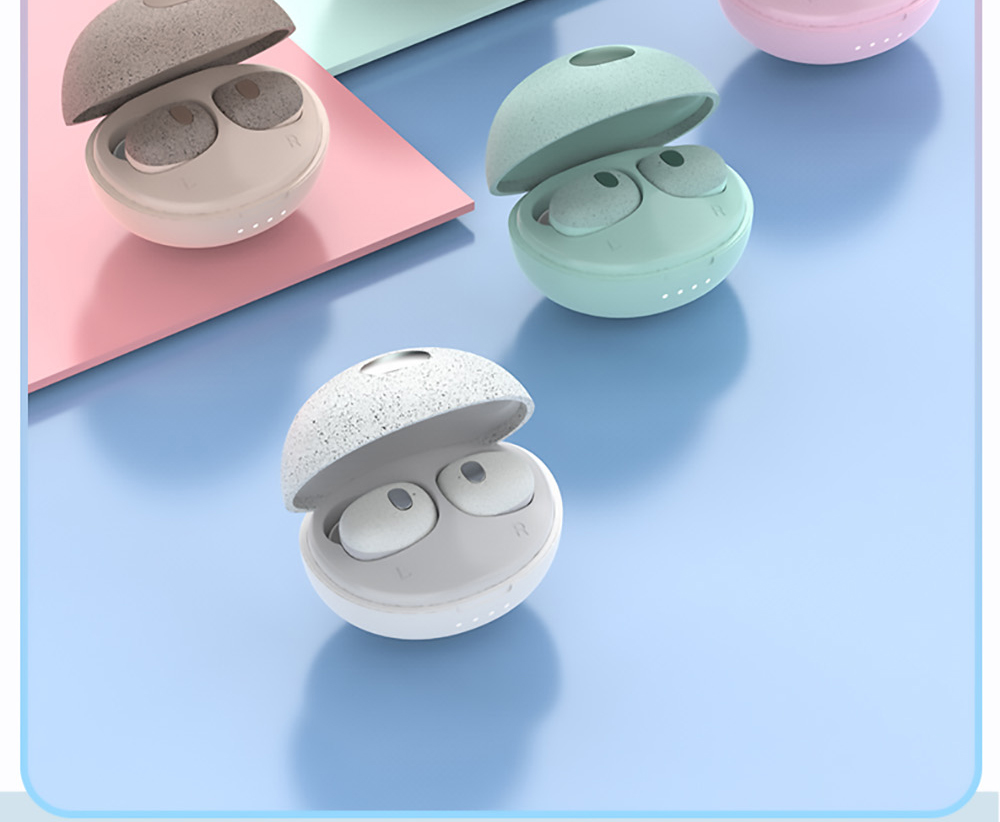 TWS-T2S Bluetooth 5.0 Wireless Earbuds,Dynamic Sound,Zero Delay, Type C - Black