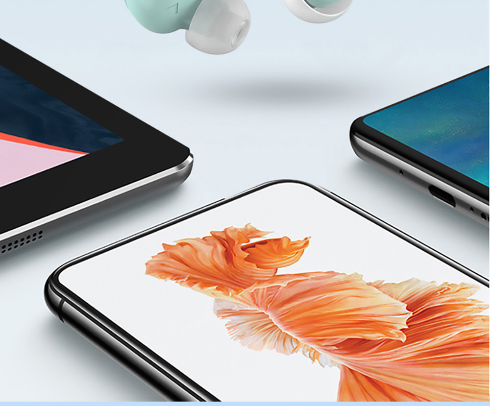 TWS-T2S Bluetooth 5.0 Wireless Earbuds,Dynamic Sound,Zero Delay, Type C - Black