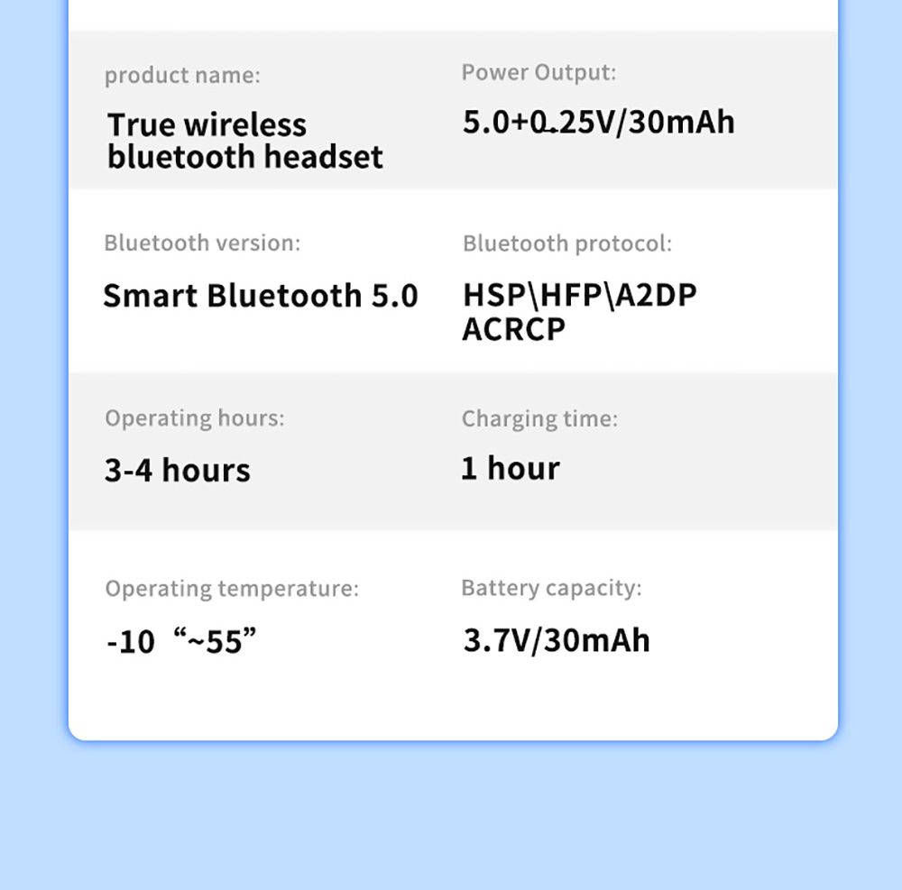 TWS-T2S Bluetooth 5.0 Wireless Earbuds,Dynamic Sound,Zero Delay, Type C - Black
