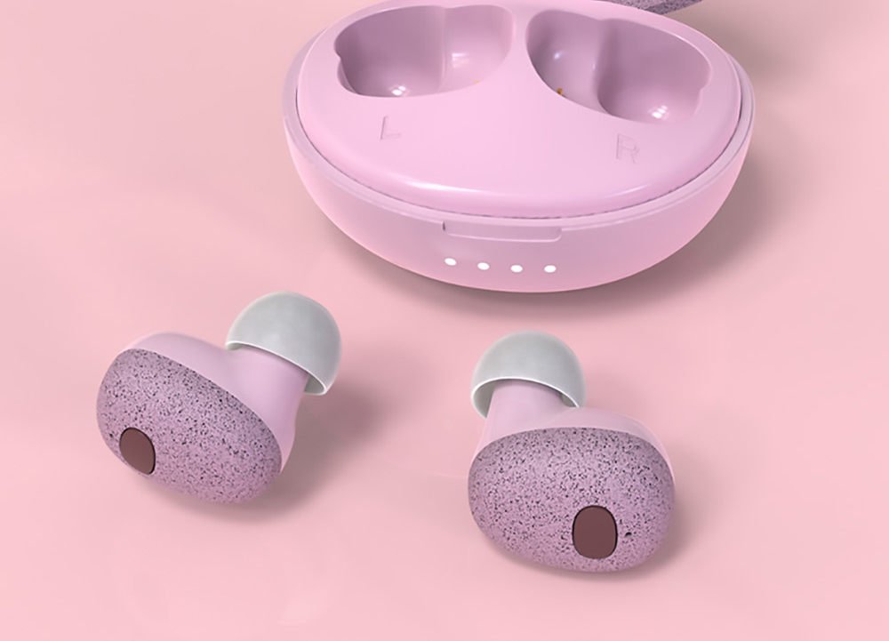 TWS-T2S Bluetooth 5.0 Wireless Earbuds,Dynamic Sound,Zero Delay, Type C - Black