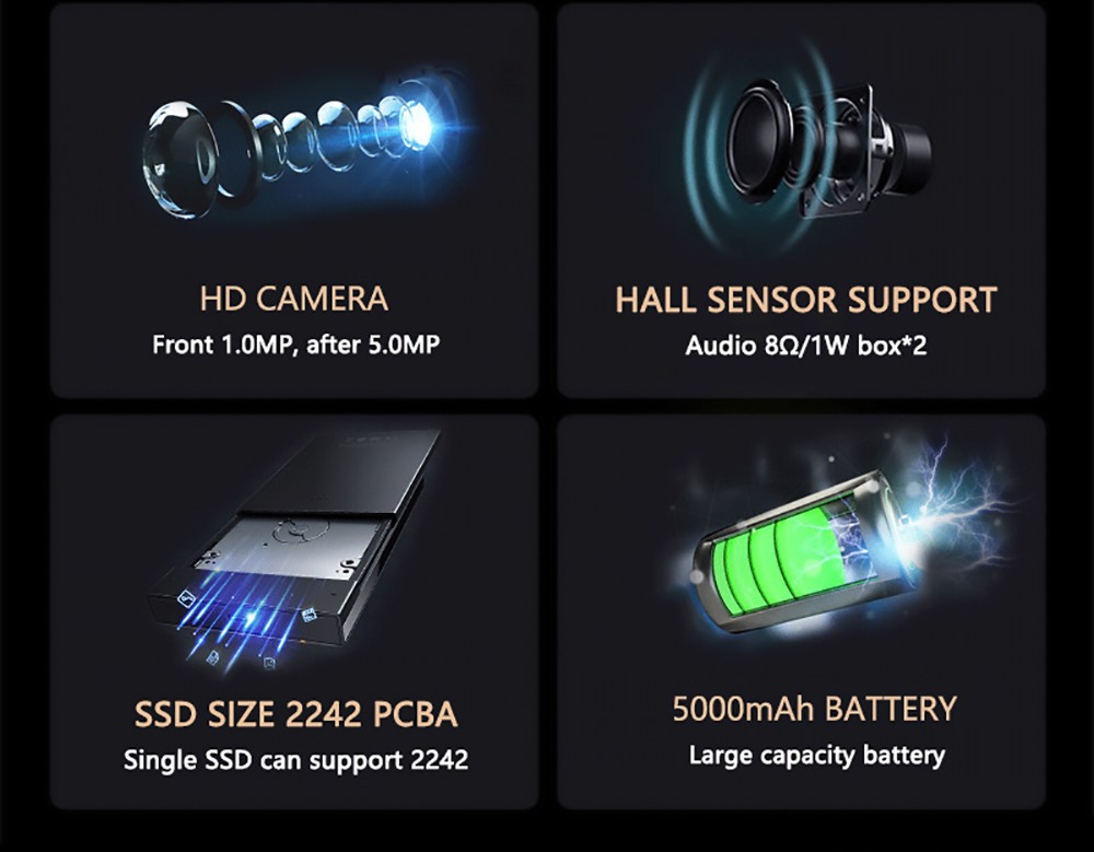 KUU Lepad 2-in-1 Laptop 12 inch 2K HD Touch Screen Intel Celeron Processor N3450 8GB RAM 256GB SSD 5000 mAh Battery