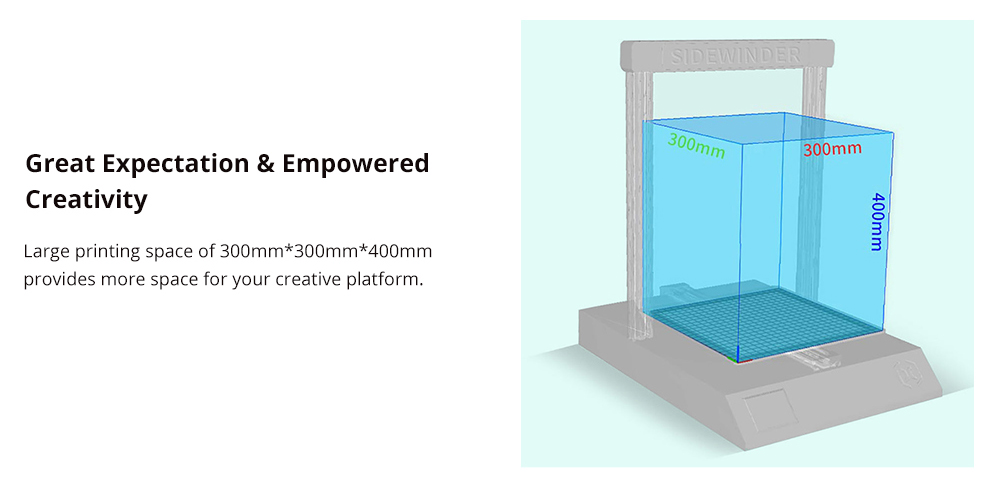 Artillery Sidewinder X2 3D Printer Auto Leveling Stepper Drivers TFT Touch Screen 300*300*400mm 95% Pre-Assembled