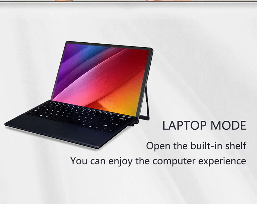 KUU Lepad 2-in-1 Laptop 12 inch 2K HD Touch Screen Intel Celeron Processor N3450 8GB RAM 256GB SSD 5000 mAh Battery