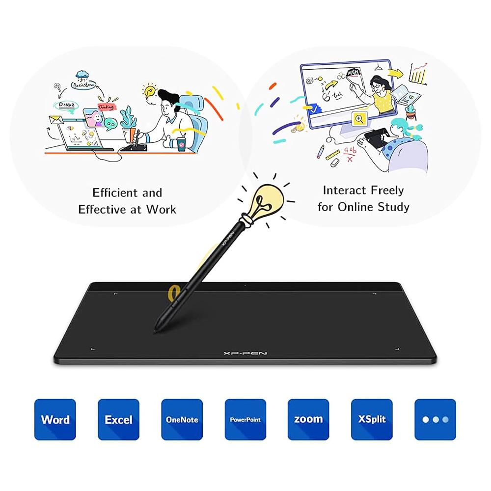 XP-PEN Deco Fun XS Graphic Tablet with 4.8 x 3 Inch Work Surface, for OSU Drawing, Online Education, Business Signature, Compatible with Android, Mac, Linux, Windows, Chrome OS - Blue