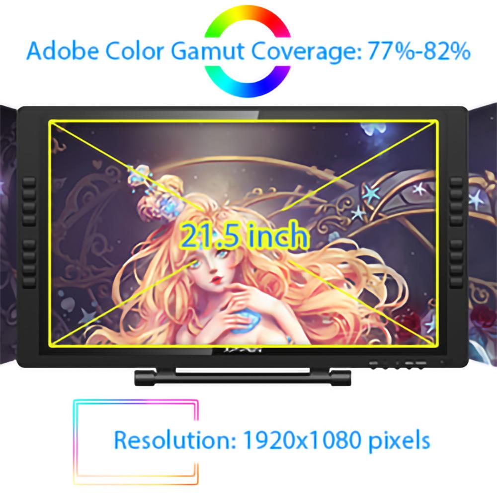 XP-PEN Artist 22E Pro Graphic Tablet with 21.5 Inch 1080p Display, 8192 Level Stylus Pen, for Drawing, Design, Editing, Compatible with Windows, Mac - Black