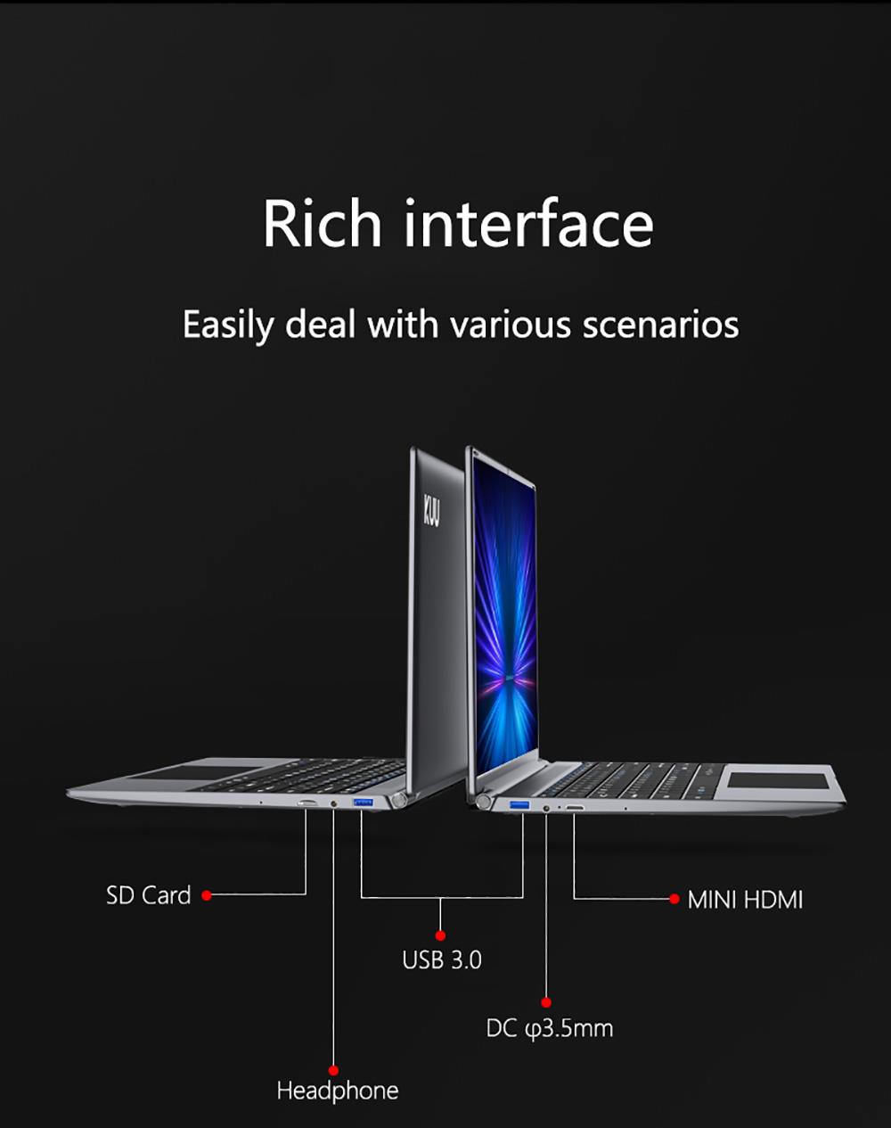 KUU YOBOOK M Laptop 13.5" 3000*2000 IPS Screen Intel Celeron N4020 6GB RAM 128GB SSD Windows 10 5000mAh Battery