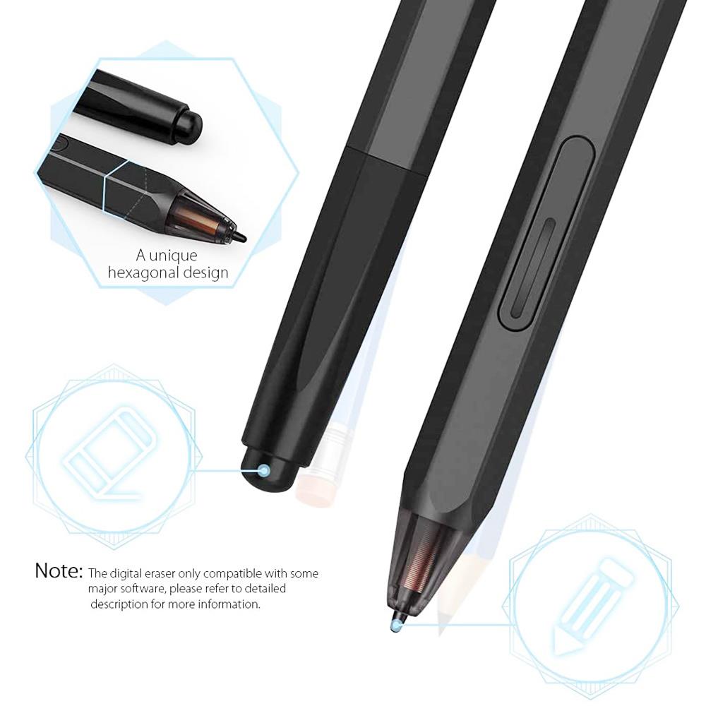XP-PEN Deco 02 Graphic Tablet with 10 x 5.63 Inch Work Surface, 8192 Level Stylus Pen, for Drawing, Design, Editing, Compatible with Mac, Windows - Black