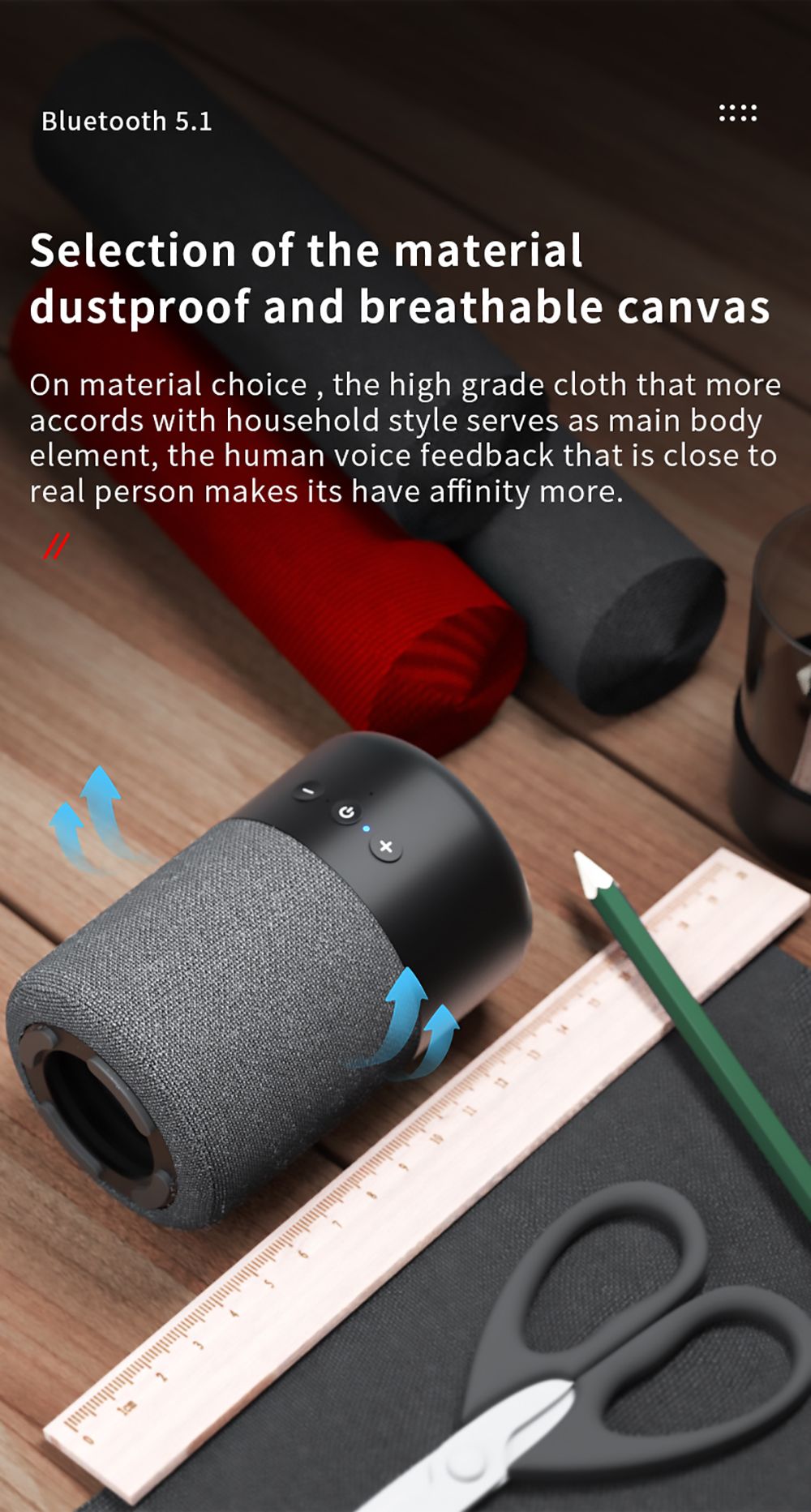 B20 2in1 Mini Portable Outdoor Wireless Speaker with Earphone Touch Control - White