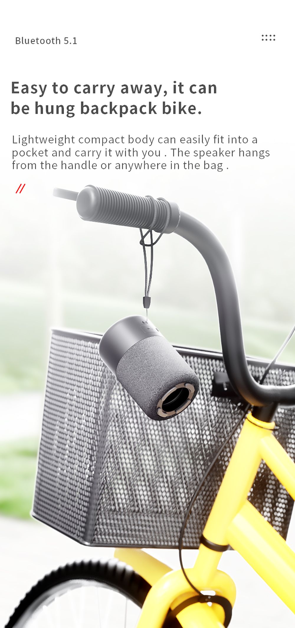 B20 2in1 Mini Portable Outdoor Wireless Speaker with Earphone Touch Control - White