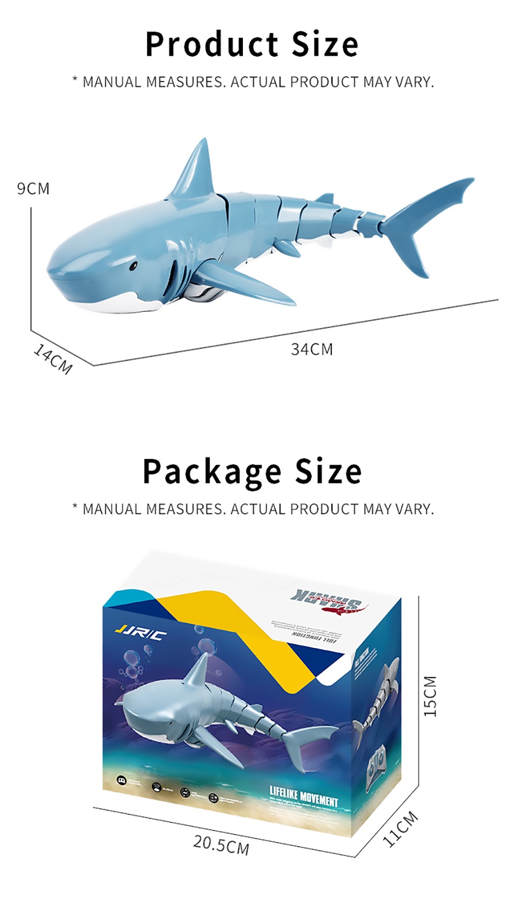 JJRC S10 RC Shark 2.4GHz 4CH Electric High Simulation Waterproof Mini Boat