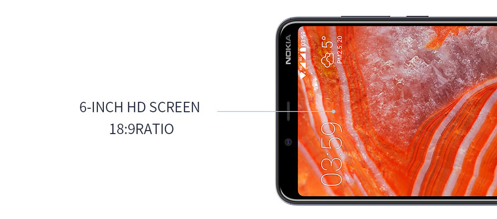 Nokia 3.1 Plus Unlocked Smartphone MediaTek Helio P22 6.0 inches Octa-core 3GB RAM 32G ROM Fingerprint Wi-Fi 13 MP Camera - Black