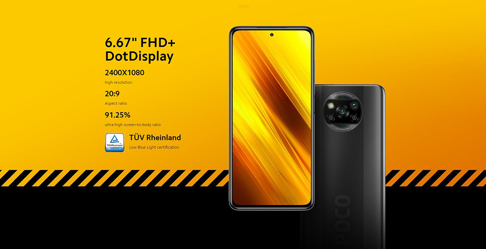 POCO X3 Global Version 4G LTE Smartphone 6.67'' FHD+ Screen 120Hz Refresh Rate Snapdragon 732G 6GB RAM 64GB ROM Android 10 Quad Rear Camera 5160mAh Battery - Gray