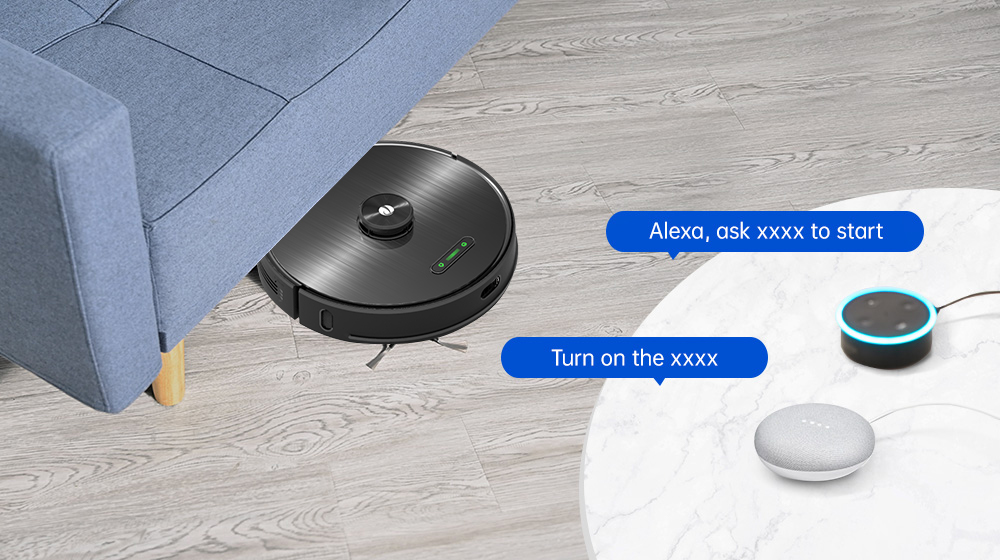 Proscenic M8 Robot Vacuum Cleaner 2 in 1 Vacuuming and Mopping 3000Pa Strong Suction Upgraded Lidar Navigation 3200mAh 120 Minutes Run Time Vboost Technology APP Voice Control - Black