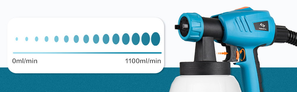 Tilswall Paint Sprayer 800 Watt HVLP Paint Sprayer with 1300ml Detachable Container