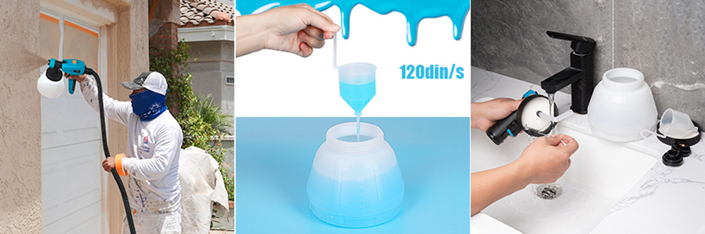 Tilswall Paint Sprayer 800 Watt HVLP Paint Sprayer with 1300ml Detachable Container