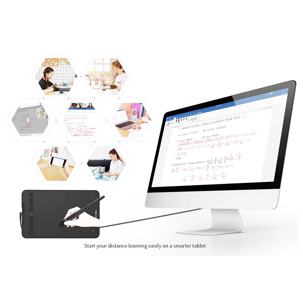 XP-PEN Deco Mini 7W Graphic Tablet with 7.03 x 4.38 Inch Work Surface, for Drawing, Remote Learning, Design, Compatible with Android, Mac, Windows, Chrome OS - Black