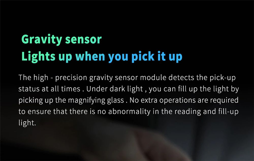Xiaoda 3X Smart Gravity Sensor Handheld Magnifier Optical Glass Lens Loupe with 45 LED Lights Auto Adjust Brightness Night Light - Smart Version