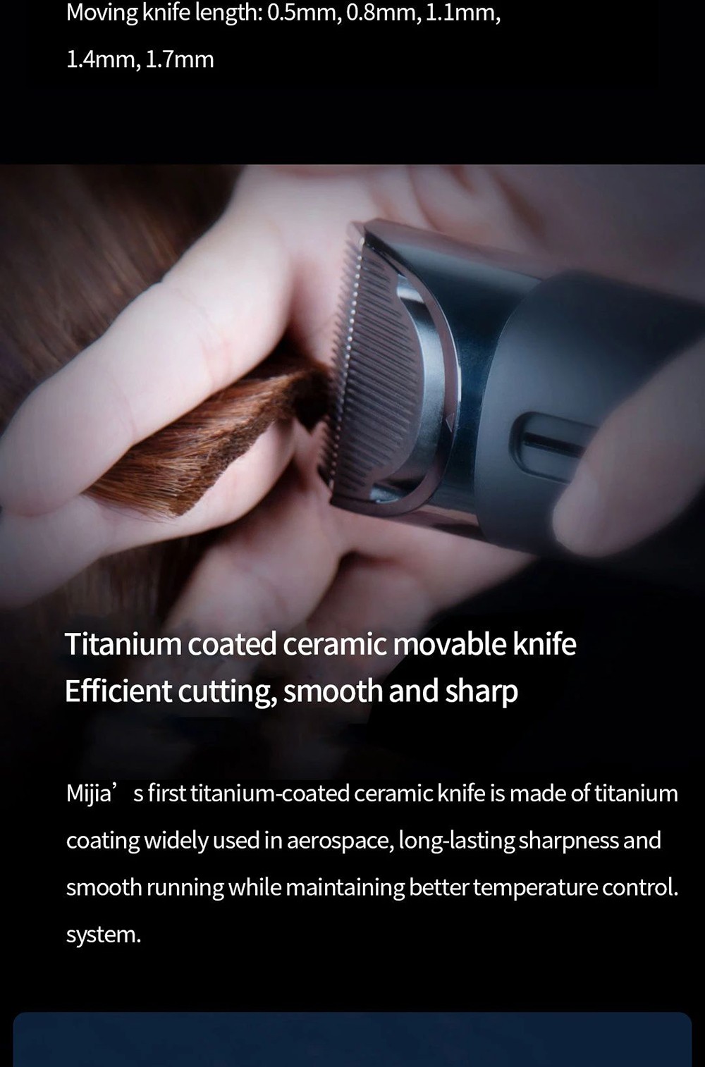Xiaomi Mijia Electric Hair Clipper 0.5-1.7mm Short Hair Trimming lPX7 Waterproof 180min Endurance