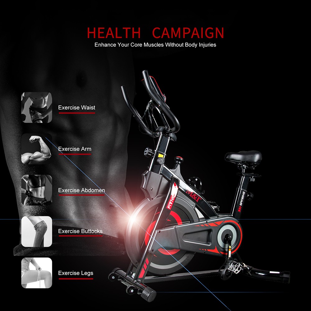 YS-7020 Indoor Cycling Bike Adjustable Handle & Seat Home Fitness Stationary Aerobic Portable Spinning Bike