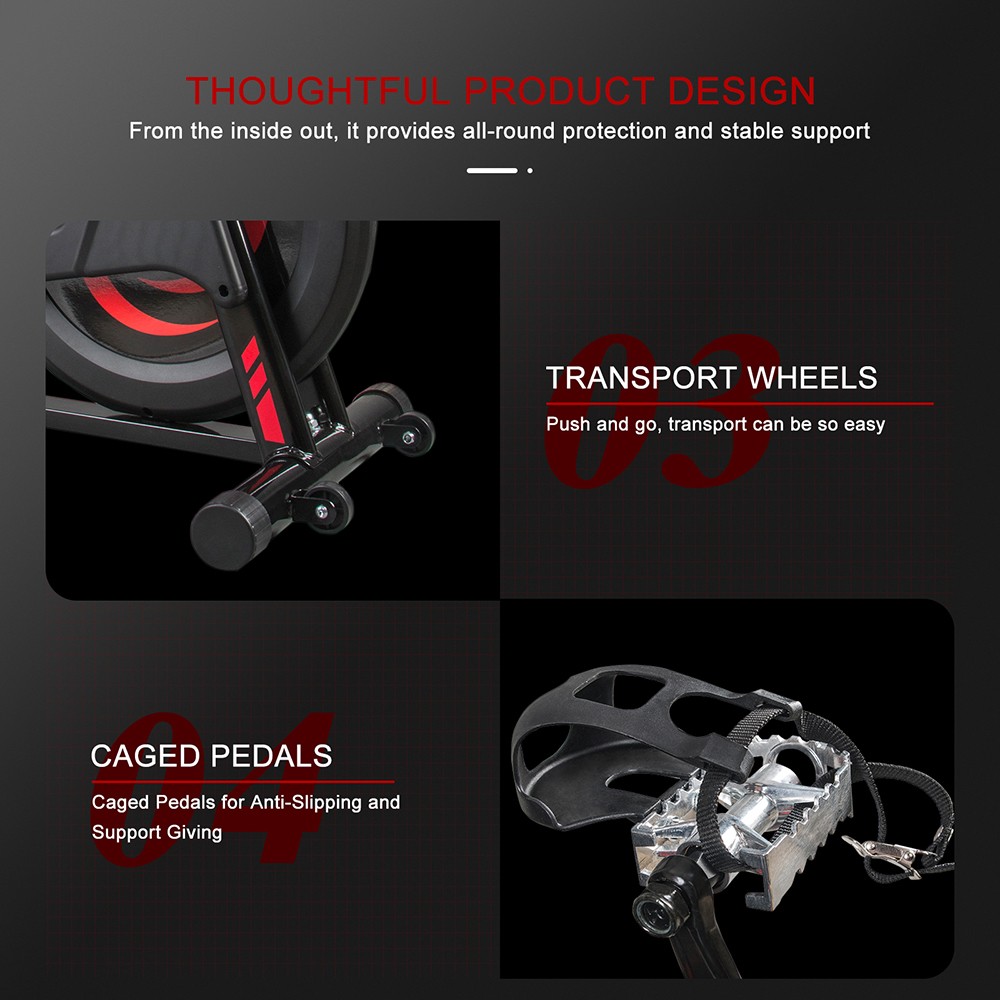 YS-7020 Indoor Cycling Bike Adjustable Handle & Seat Home Fitness Stationary Aerobic Portable Spinning Bike