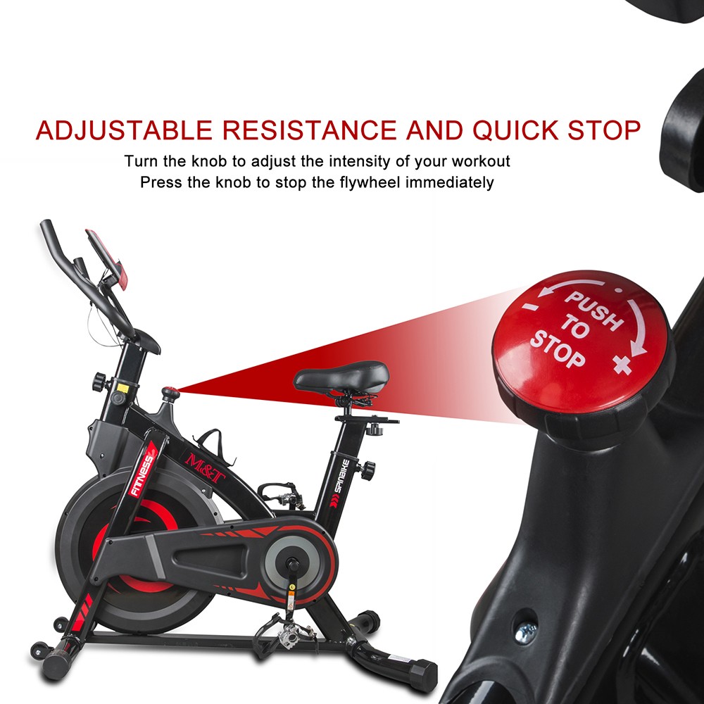 YS-7020 Indoor Cycling Bike Adjustable Handle & Seat Home Fitness Stationary Aerobic Portable Spinning Bike