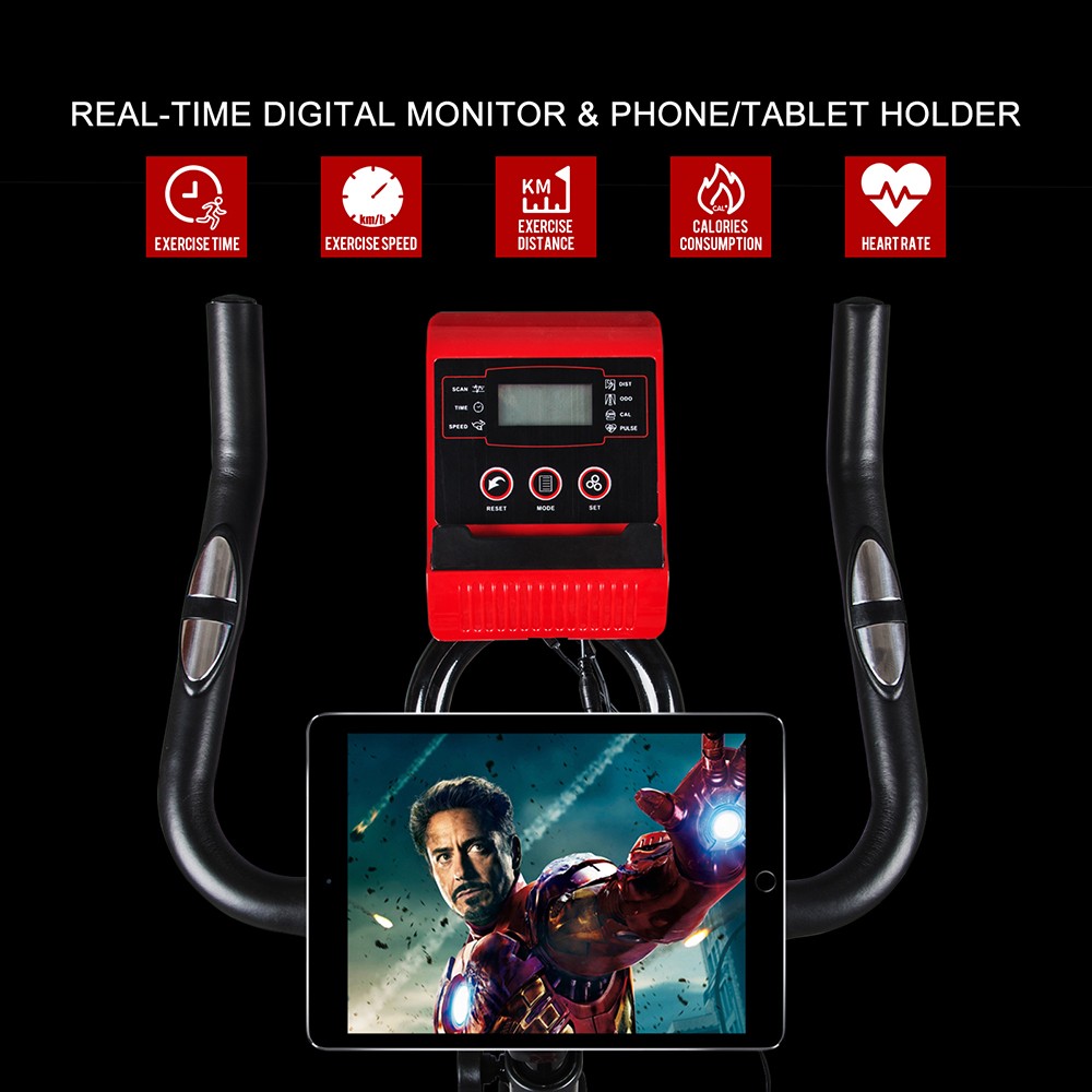 YS-7020 Indoor Cycling Bike Adjustable Handle & Seat Home Fitness Stationary Aerobic Portable Spinning Bike