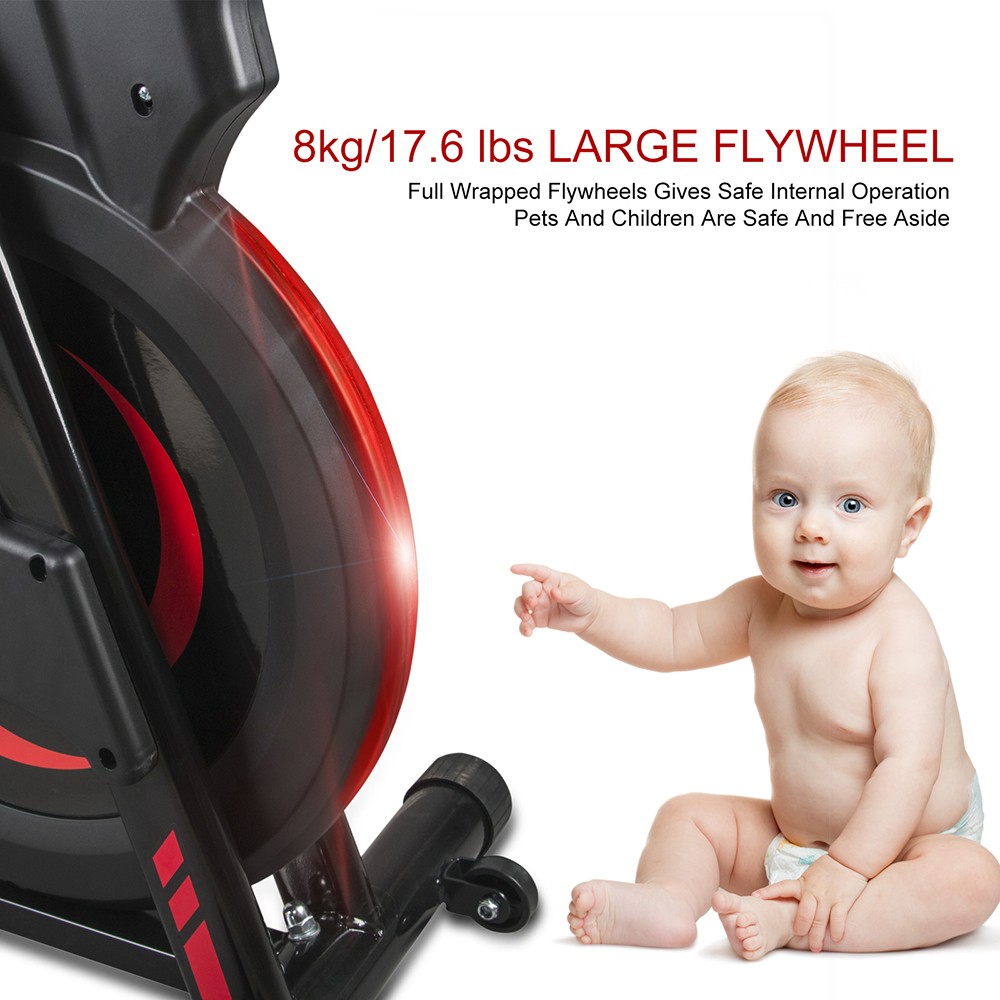 YS-7020 Indoor Cycling Bike Adjustable Handle & Seat Home Fitness Stationary Aerobic Portable Spinning Bike