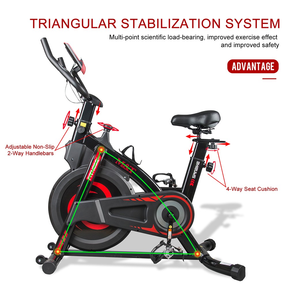 YS-7020 Indoor Cycling Bike Adjustable Handle & Seat Home Fitness Stationary Aerobic Portable Spinning Bike