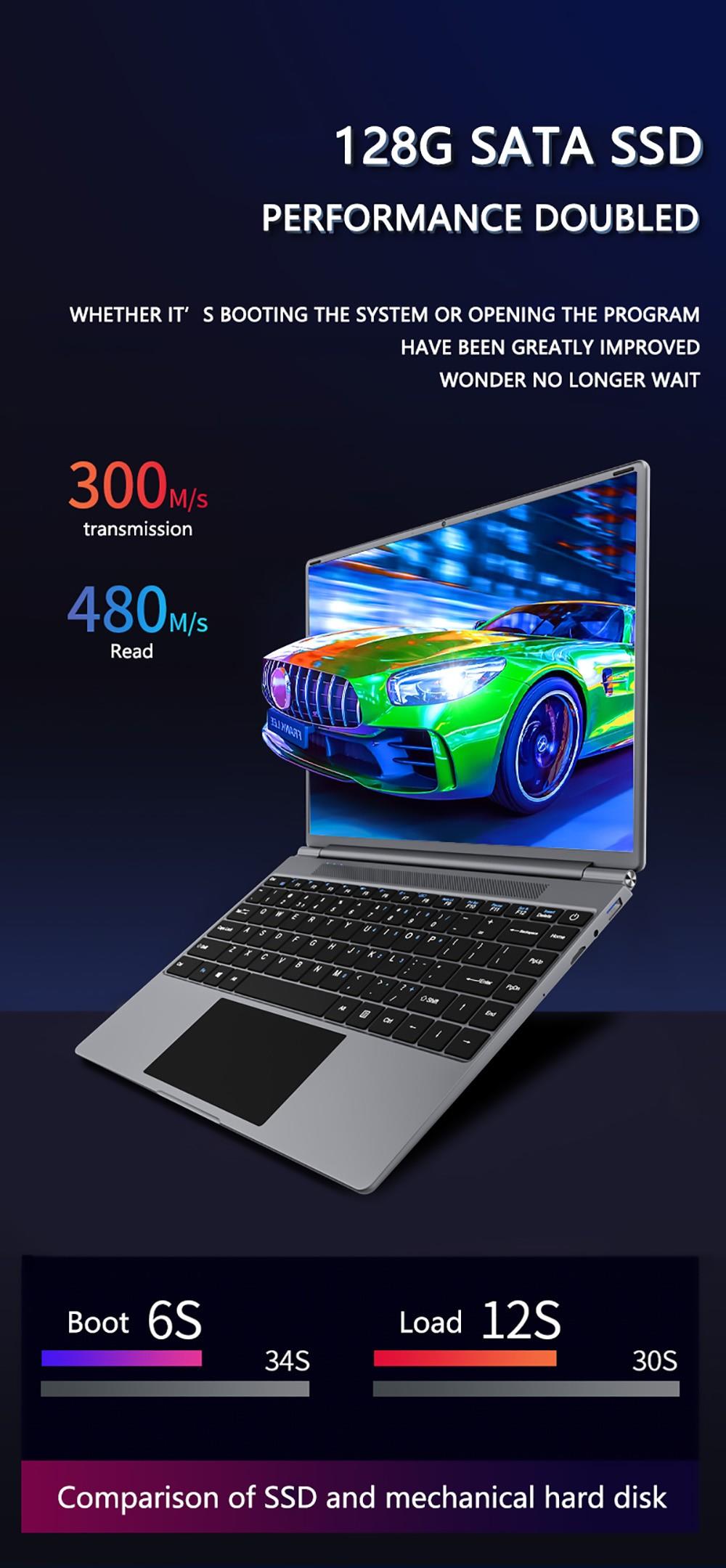 KUU YOBOOK M Laptop 13.5" 3000*2000 IPS Screen Intel Celeron N4020 6GB RAM 128GB SSD Windows 10 5000mAh Battery