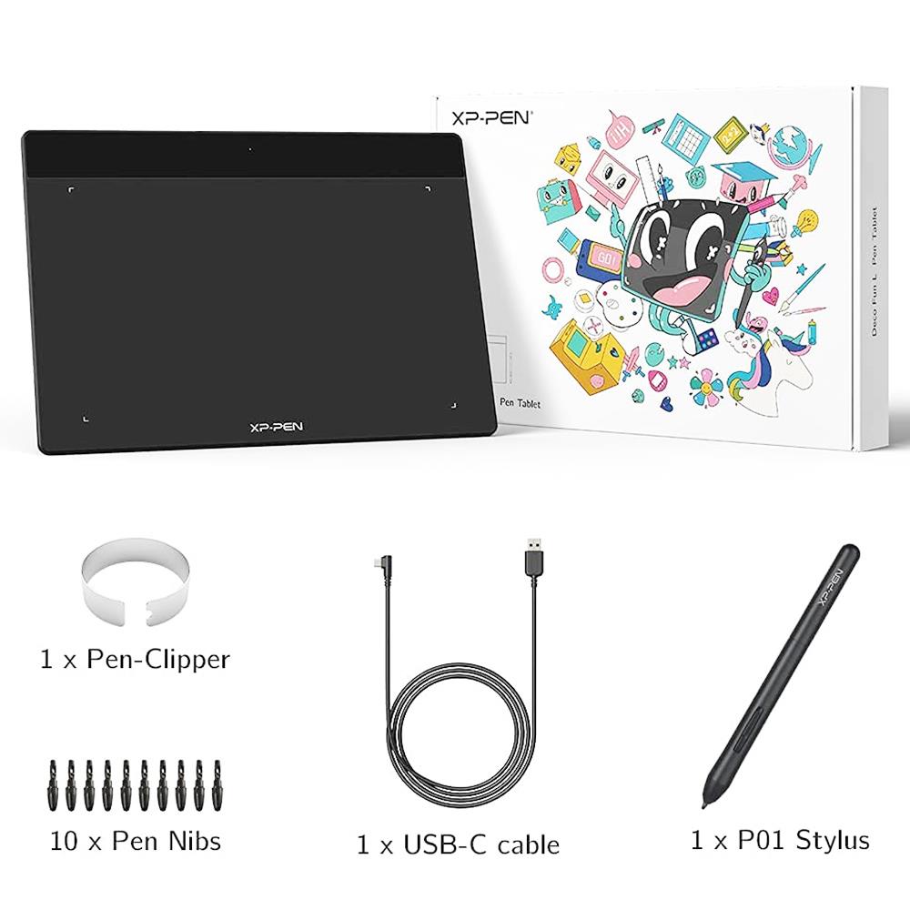 XP-PEN Deco Fun XS Graphic Tablet with 4.8 x 3 Inch Work Surface, for OSU Drawing, Online Education, Business Signature, Compatible with Android, Mac, Linux, Windows, Chrome OS - Red