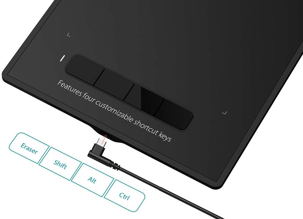 XP-PEN Star G960S Graphic Tablet with 9 x 6 Inch Work Surface, 8192 Level Stylus Pen, for Drawing, Design, Editing, Compatible with Mac, Windows, Android, Linux - Black