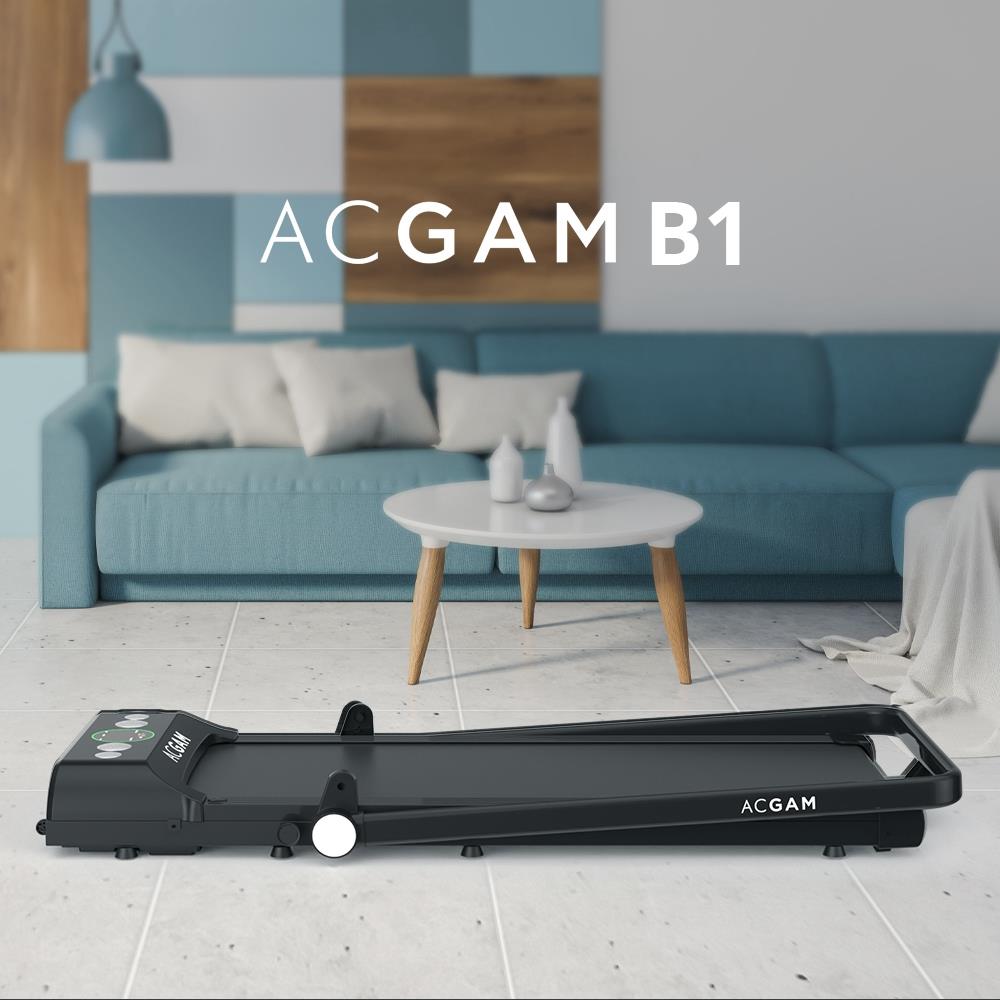 ACGAM B1-402 Portable Treadmill Smart Walking Machine 2 in 1 Jogging and Running Outdoor Indoor Fitness Training Gym Equipment Installation-Free Built-in Bluetooth Speaker with Wheels, Remote Control for Home, Office - Black