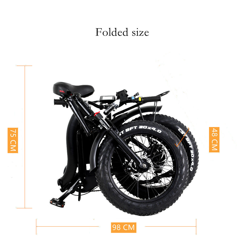 CMACEWHEEL Y20 Electric Moped Bike 20 x 4.0 Fat Tires Five Speeds 750W Motor 15AH Battery Smart Display 70-100km Range in electric assist mode Spoke wheels with Rear-view Mirror and Turn Signal - Black