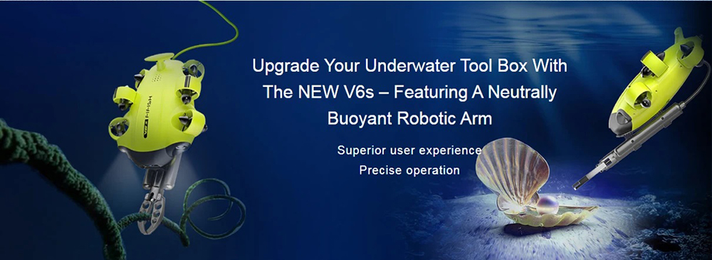 FIFISH V6S Underwater Robot with 4K UHD Camera 100m Depth Rating 6 Hours Working Time Underwater Drone