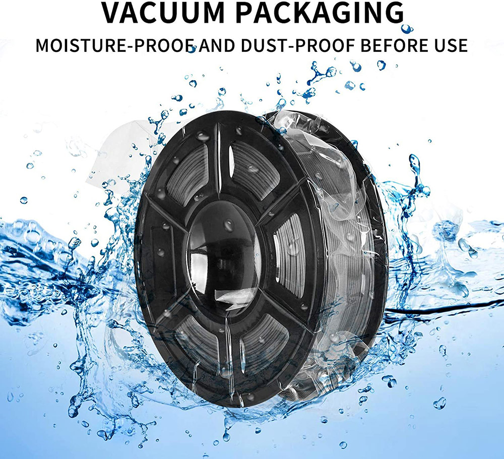 CTC 1.75mm PLA Premium Filament Spool for 3D Printer, No Blistering - Gray