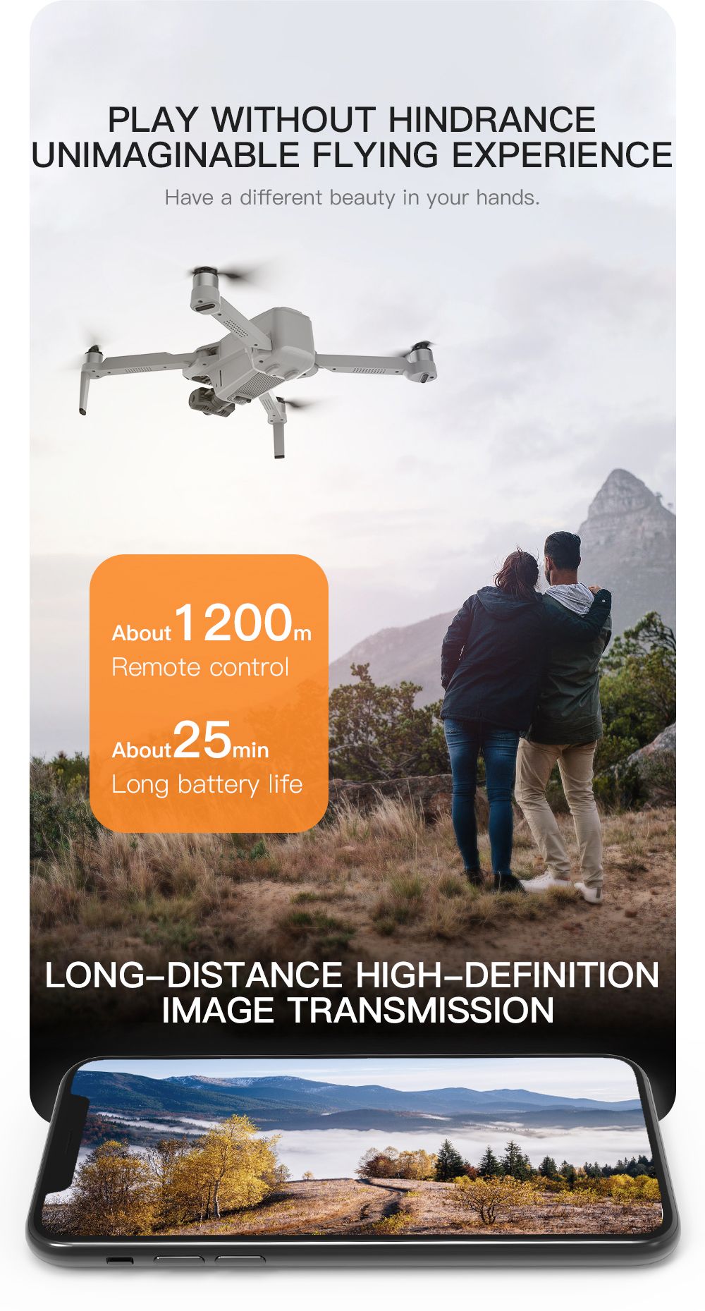 KF102 6K Camera GPS 5G WIFI FPV 2-Axis Self-stabilizing Mechanical Gimbal Brushless Foldable RC Drone - One Battery