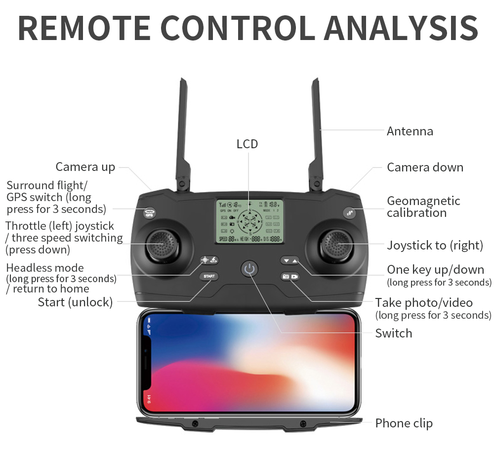 KF102 6K Camera GPS 5G WIFI FPV 2-Axis Self-stabilizing Mechanical Gimbal Brushless Foldable RC Drone - One Battery