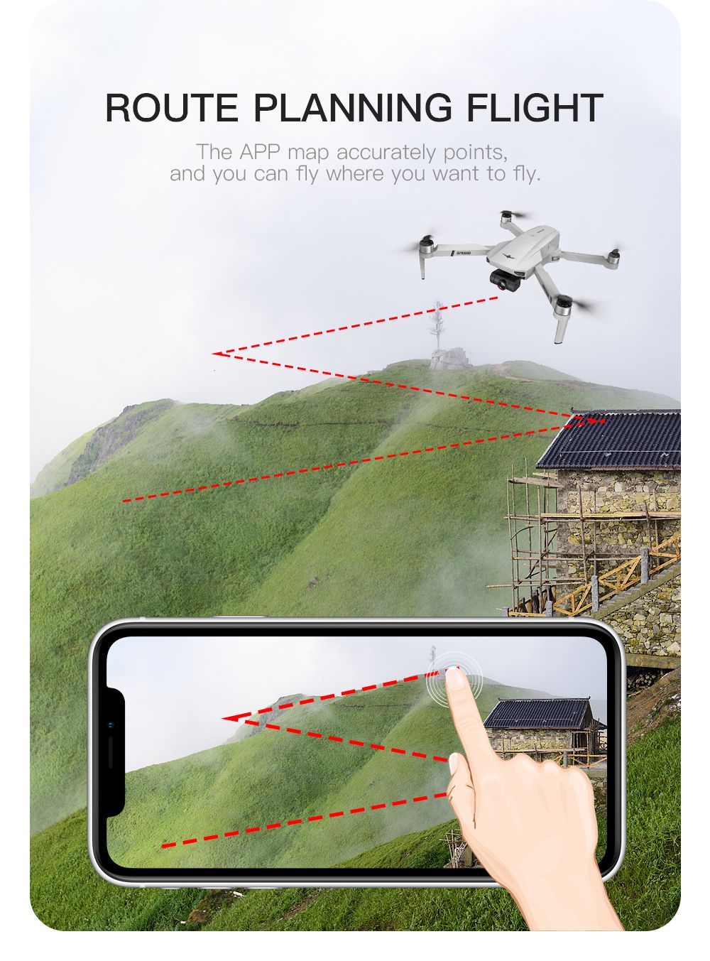KF102 6K Camera GPS 5G WIFI FPV 2-Axis Self-stabilizing Mechanical Gimbal Brushless Foldable RC Drone - Two Batteries
